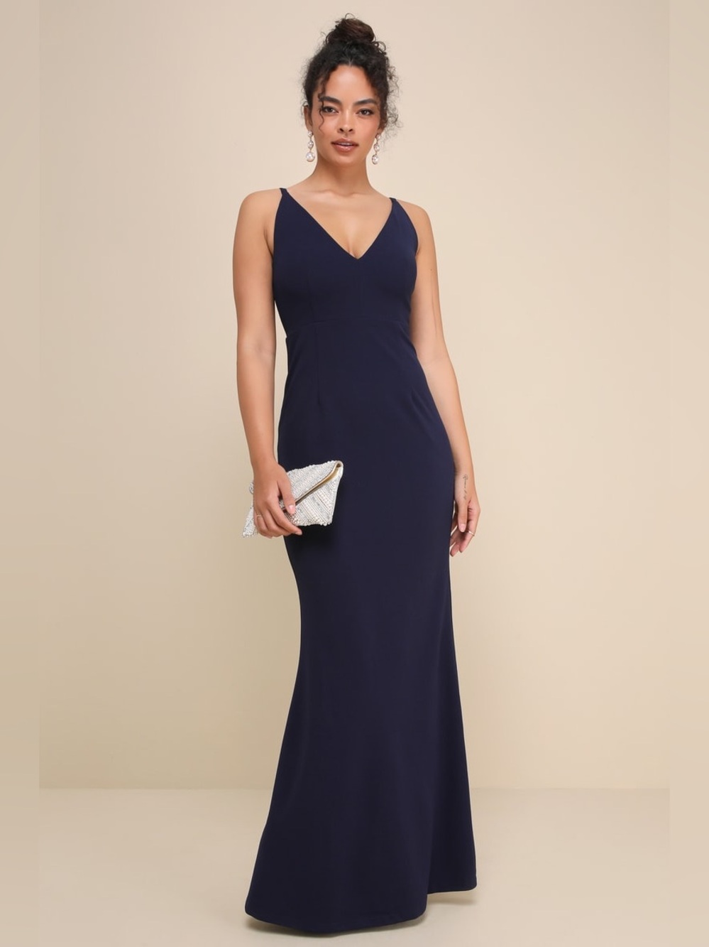 NWT Lulus Melora Navy Blue Sleeveless Maxi Dress Size Small